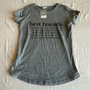 Subdued Best-friends Women's Grey Heathered Crew Neck Short Sleeve T-Shirt M NWT